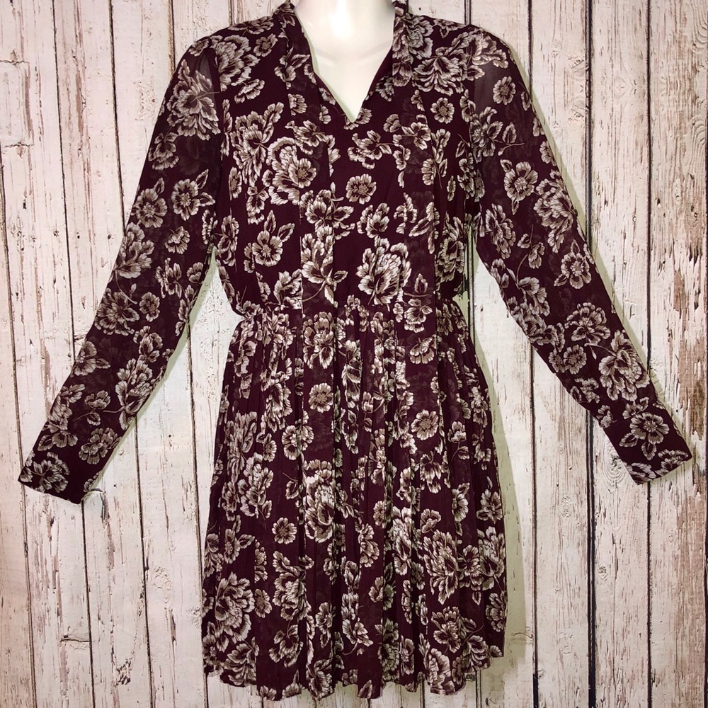 Deep Purple/Maroon Floral Dress